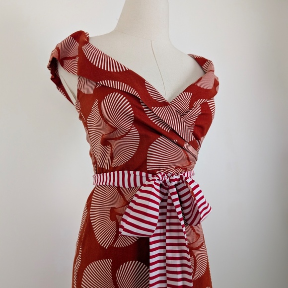 Diane von Furstenberg Wrap Dress Fariba Silk Sundial Printed Striped Jersey - Picture 2 of 12